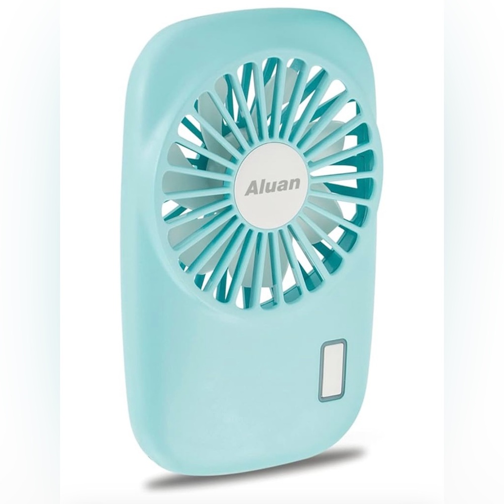 🦋2/$20 Portable Mini Fan in Light Blue with strap NWT